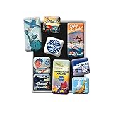 Nostalgic-Art Retro Kühlschrank-Magnete, Pan Am – Travel The World, Geschenk-Idee für Reiselustige, Magnetset für Magnettafel, Vintage-Design, 9 Stück