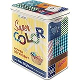 Nostalgic-Art Retro Vorratsdose L Super Color Detergent – Geschenk-Idee für Nostalgie-Fans, Blech-Dose mit Aromadeckel, Vintage-Design, 3 l