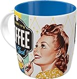 Nostalgic-Art Retro Kaffee-Becher - Say it 50's - Coffee O' Clock, Lustige große Retro Tasse mit Spruch, Geschenk-Idee für Vintage-Fans, 330 ml