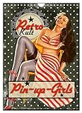 Retro Kult Pin-up-Girls (Wandkalender 2023 DIN A4 hoch), Calvendo Monatskalender