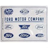 Nostalgic-Art Retro Blechschild, Ford – Logo Evolution – Geschenk-Idee für Auto Zubehör Fans, aus Metall, Vintage-Design zur Dekoration, 30 x 40 cm