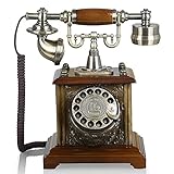 JRZTC Retro Wählscheibentelefon, Vintage Old Fashioned Wählscheibentelefon, dekoratives antikes Festnetztelefon für Home Office Decor