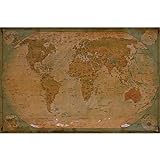 GREAT ART® Poster – Historical World Map – Old School Historische Weltkarte Globus Antik Vintage Used Look Atlas Landkarte Weltkugel Dekoration Wandbild Din A2 (42 x 59,4 cm)