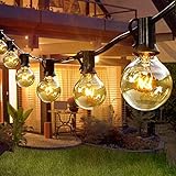 Lichterkette Außen Strom G40 9.5M Lichterkette, 30+3 Lichterkette Glühbirnen E12 /Strombetrieben/IP44 Wasserdicht, Lichterkette Außen für Garten, Bäume, Terrasse, Weihnachten, Hochzeiten, Partys…