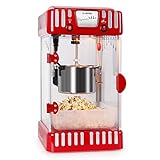 Klarstein Volcano Popcornmaschine - Popcorn-Maker, Popcorn-Bereiter, Retro-Design, 300 Watt, Edelstahl-Topf, Innenbeleuchtung, ca. 60 l/h, rot