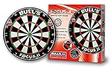 BULL'S Focus II Bristle Dartboard/Dartscheibe, Black/White/Red/Green, 45,5 cm