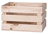 LAUBLUST Große Vintage Holzkiste - 40x30x25cm, Natur, Neu, Unbenutzt | Möbel-Kiste | Wein-Kiste | Obst-Kiste | Apfel-Kiste | Deko-Kiste aus Holz