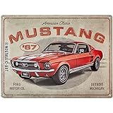 Nostalgic-Art Retro Blechschild, Ford Mustang – GT 1967 Red – Geschenk-Idee für Auto Zubehör Fans, aus Metall, Vintage-Design zur Deko, 30 x 40 cm