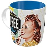 Nostalgic-Art Retro Kaffee-Becher, 330 ml, Coffee O' Clock – Geschenk-Idee für Nostalgie-Fans, Keramik-Tasse, Vintage Design mit Spruch