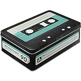 Nostalgic-Art Retro Vorratsdose Flach, 2,5 l, Retro Cassette – Geschenk-Idee für Nostalgie-Fans, Blech-Dose mit Deckel, Vintage Design