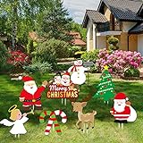 JoyTplay 8PCS Weihnachten Yard Signs Stakes Dekorationen - Weihnachten Outdoor Yard Sign Lawn Decor Winter Wonderland Ornamente