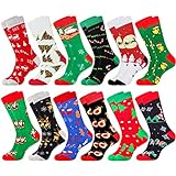 Belloxis Weihnachtssocken Herren Weihnachtsgeschenke für Manner Papa Geschenk Weihnachten Socken Herren 43-46 Lustige Bunt Witzige Socken